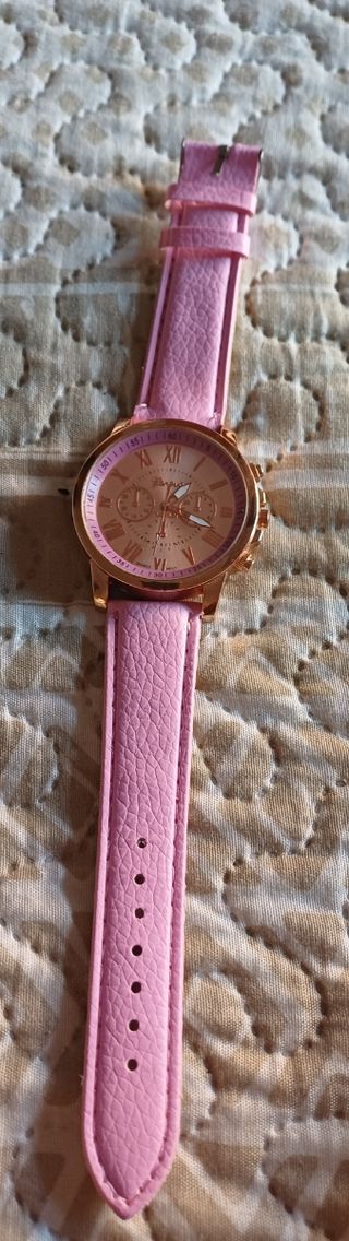 Reloj Geneva Rosa y Dorado Mujer