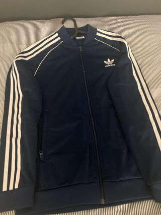 2 Sudaderas Adidas Talla 13/14 años: Azul y Blanca