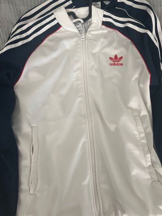 2 Sudaderas Adidas Talla 13/14 años: Azul y Blanca