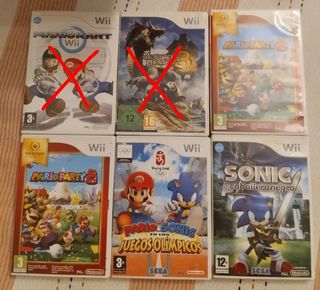 Cajas vacías de juegos de wii