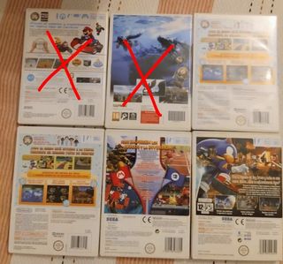 Cajas vacías de juegos de wii