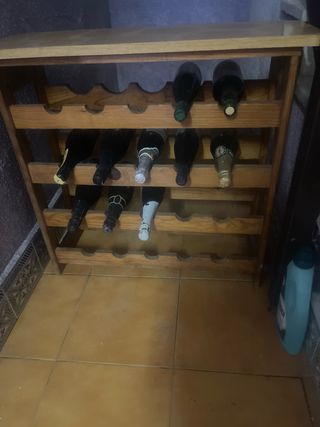 Botellero de madera maciza