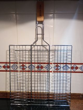 Parrilla Barbacoa Cuadrada Asa Madera