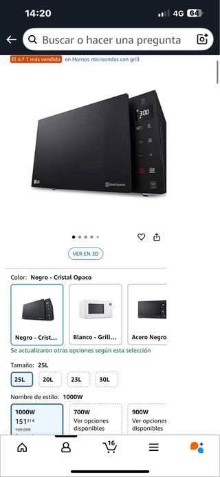 Horno Microondas LG Negro