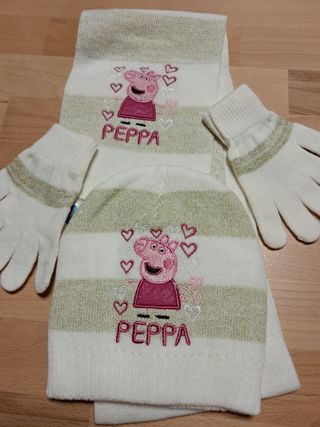 Set Peppa Pig: Cappello, Sciarpa e Guanti