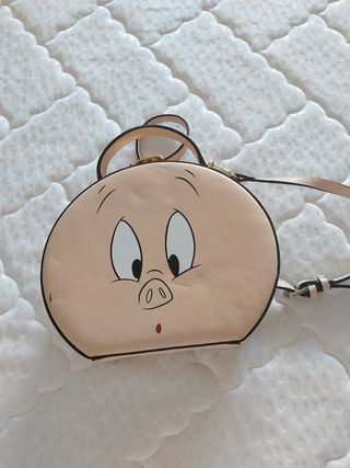 Bolso Zara Rosa Dibujo Looney Tunes