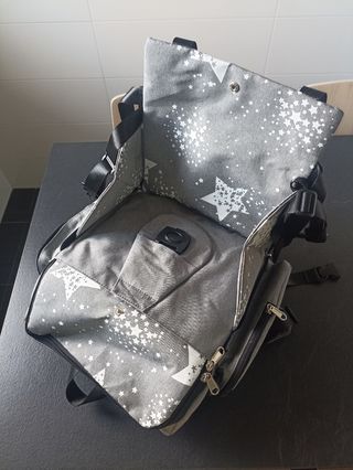 Bolsa Trona Bebé Portátil Estrellas Gris