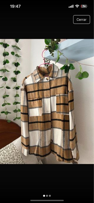 Chaqueta cuadros marrón y blanco