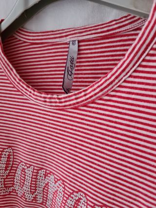 Maglietta bambina a righe rosse