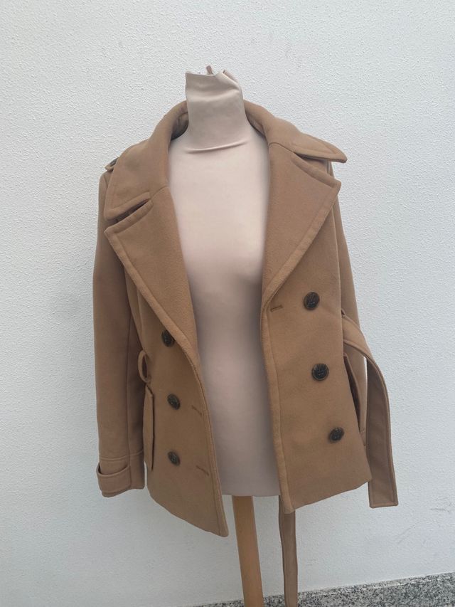 Abrigo vintage beige talla M