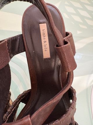 Sandalias Bimba y Lola Piel Marrón Tacón tacón alt