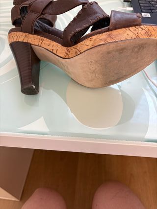 Sandalias Bimba y Lola Piel Marrón Tacón tacón alt