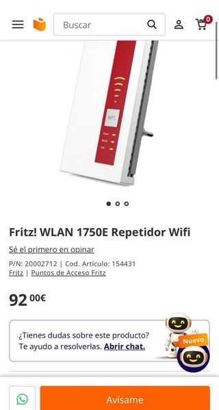 Repetidor Wifi Fritz!WLAN 1750E