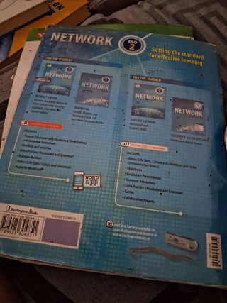 libros de lengua, historia, física, música, inglés