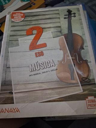 libros de lengua, historia, física, música, inglés