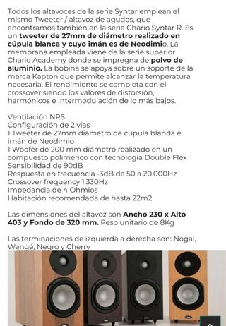 Altavoces Chario Syntar 520