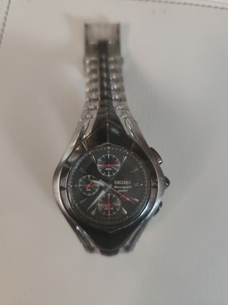 Reloj Seiko  7T62 Chronograph 100M Plata Negro