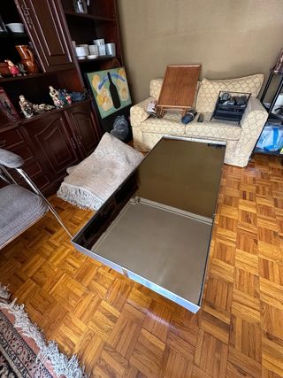 Mesa de centro moderna cristal y metal