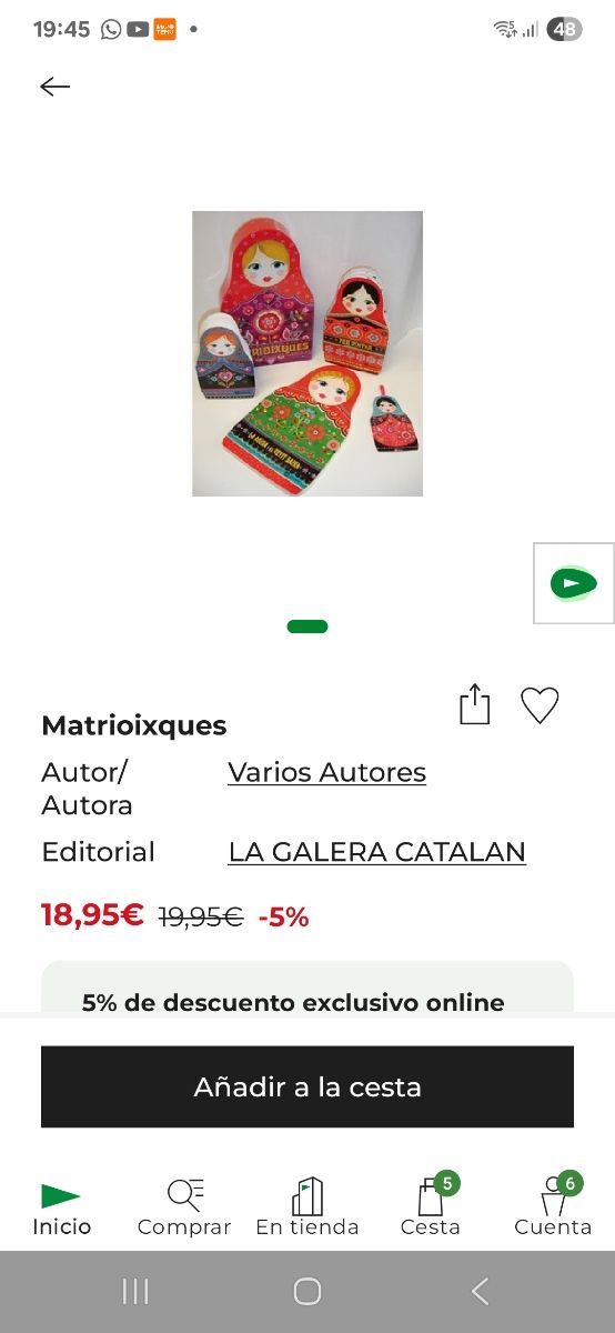 Caja libro Matrioskas editorial La galera