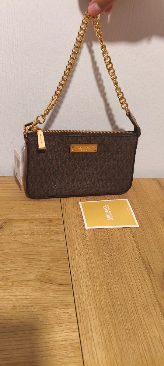 Bolso Michael Kors Marrón con Cadena Dorada