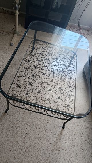 Mesa de centro Ikea cristal y metal