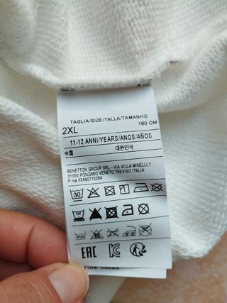 Sudadera Benetton Blanca sin estrenar 