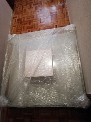 Mesa de centro salón cristal y madera