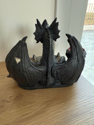 Portavelas Dragón Gótico Negro