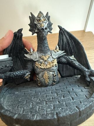 Portavelas Dragón Gótico Negro