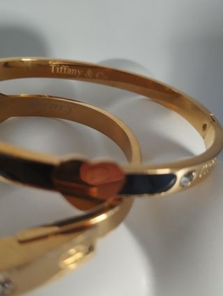 Lote 2 Brazaletes Acero Dorado