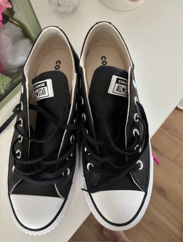 Converse originales de Piel Negras Talla 38