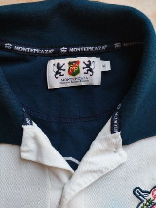 Polo Montepicaza Hombre Blanco y Rojo