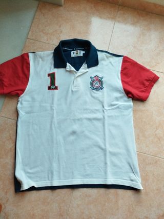 Polo Montepicaza Hombre Blanco y Rojo