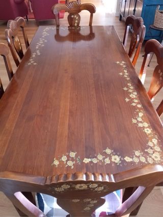 Conjunto comedor madera maciza