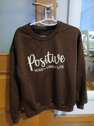 Sudadera chica marrón Positive Mind