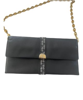 Cartera Dior Piel Negra Franja CD Cadena Dorada