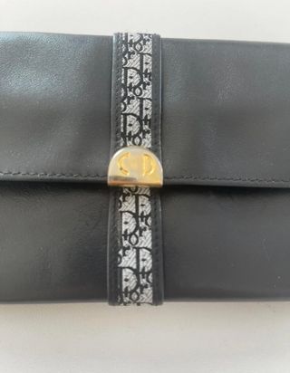 Cartera Dior Piel Negra Franja CD Cadena Dorada