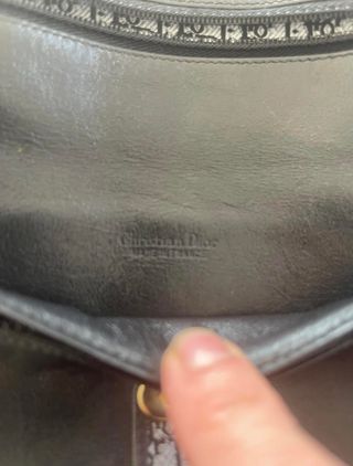 Cartera Dior Piel Negra Franja CD Cadena Dorada