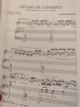 Estudio de Concierto para Saxofón Alto y Piano