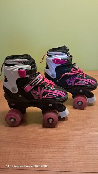 Patines paralelo niña Talla 31-34 con Luces LED