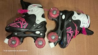 Patines paralelo niña Talla 31-34 con Luces LED