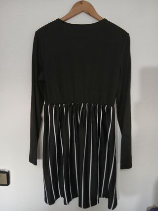Vestido Negro Rayas Blancas