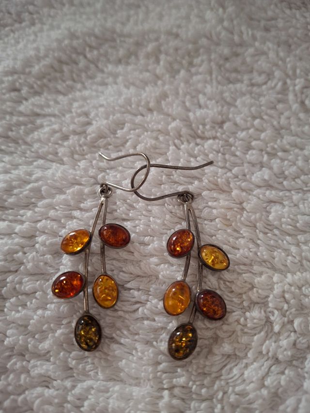 Pendientes Plata y Ámbar Natural