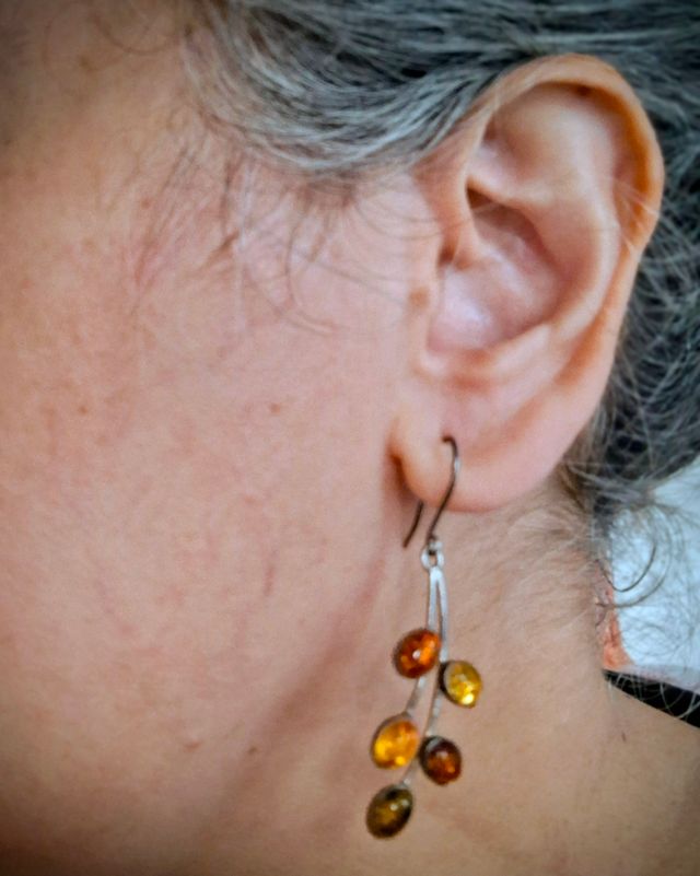 Pendientes Plata y Ámbar Natural