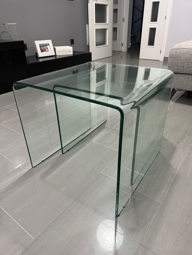 Pack 2 Mesas Cristal Centro Salón