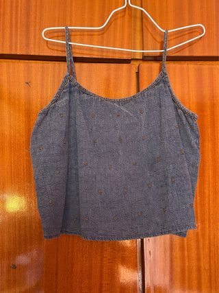 Top Zara Azul con Pedrería