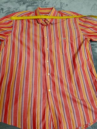 Camisa Lacoste Rayas Rojas Hombre Talla L