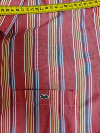 Camisa Lacoste Rayas Rojas Hombre Talla L