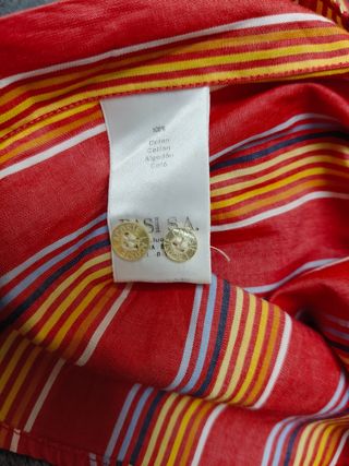 Camisa Lacoste Rayas Rojas Hombre Talla L