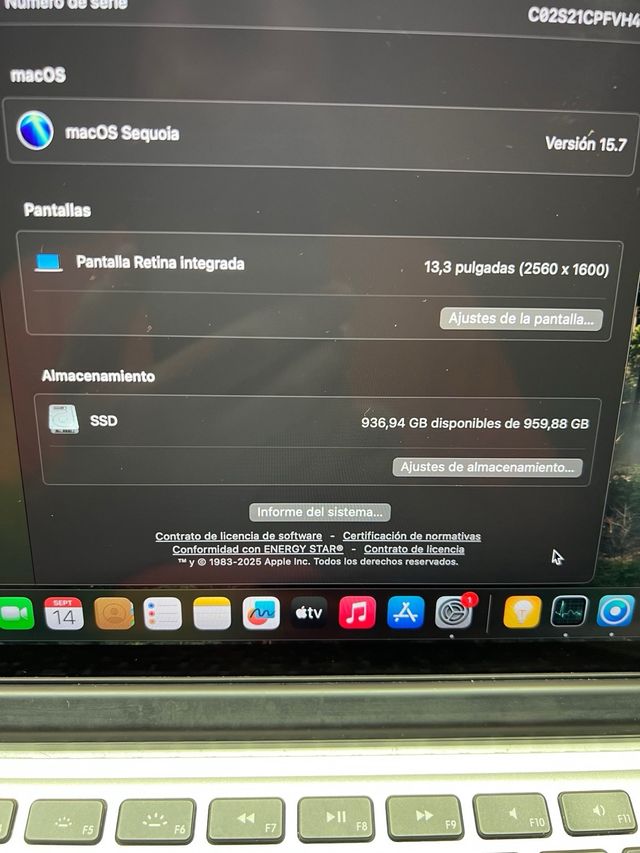MacBook Pro 13 i7 16GB RAM 1TB SSD GARANTÍA.